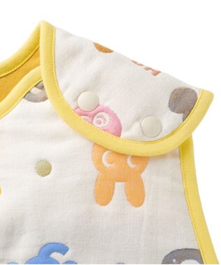 MIKI HOUSE HOT BISCUITS 六重織 どうぶつ柄 ガーゼスリーパー マルチカラー