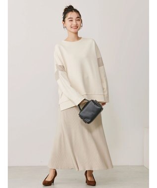 AMERICAN HOLIC リブフレアロングスカート Light Beige