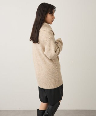 CRAFT STANDARD BOUTIQUE ハーフジップローゲージニットチュニック Beige Mixture