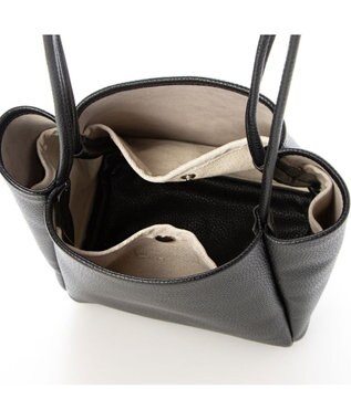 UNBILLION カシュカシュ cachecache / シュリンク合皮ワンハンドル手提げ ブラック