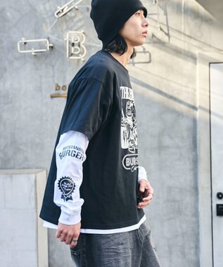 WEGO 【ユニセックス着用ITEM】グラフィックアンサンブルT（LS） ブラック