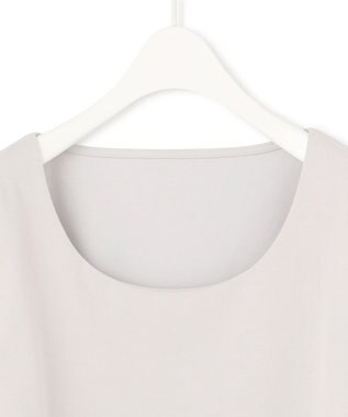 ICB L 【洗える】 スーペリアジャージー Uネック半袖プルオーバー ライトグレー系