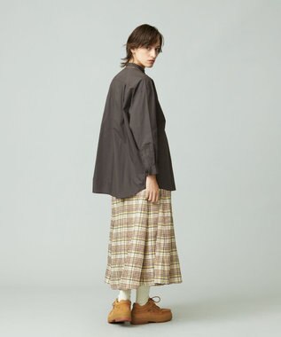 J.PRESS YORK STREET 【WOMEN】コットンバンドカラー ブラウス グレー系