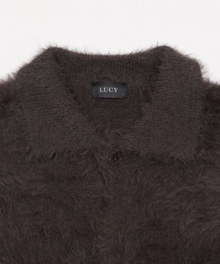 WEGO 【ユニセックス着用ITEM】フェザーニットボタンシャツ ブラック中濃色