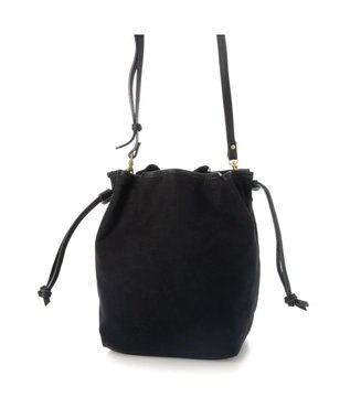 UNBILLION perche パラフィン防水キャンバスドロストショルダーバッグ ブラック