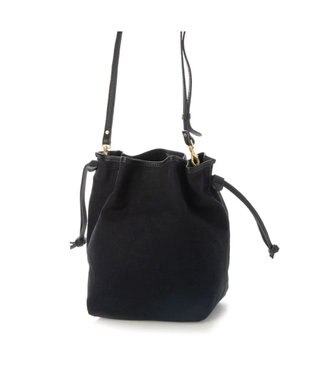 UNBILLION perche パラフィン防水キャンバスドロストショルダーバッグ ブラック