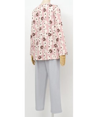 Wing パジャマ 【「plune.」(プルーン）コラボ】 長袖 長ズボン 綿100％ スムース素材 ゆったりシルエット かぶりタイプ 丸首 ルームウェア レディース EP5062 ウイング／ワコール ピンク