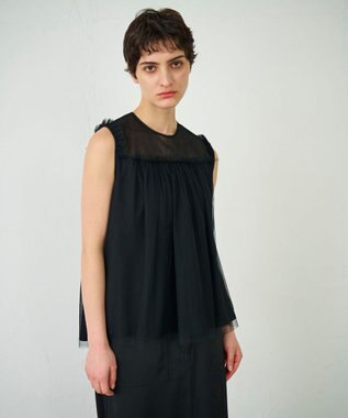 チュールノースリーブ トップ