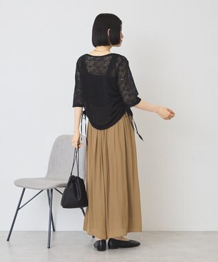 AMERICAN HOLIC レース5分袖カーディガン Black