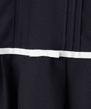 ANY KIDS 襟付き リボン 長袖ワンピース ネイビー