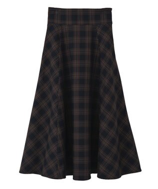 earth music&ecology バックレースアップスカート Check Navy