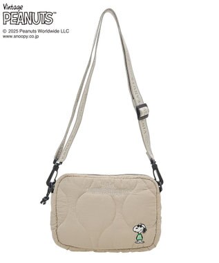 Green Parks ■PEANUTS キルティングショルダー Gray Beige