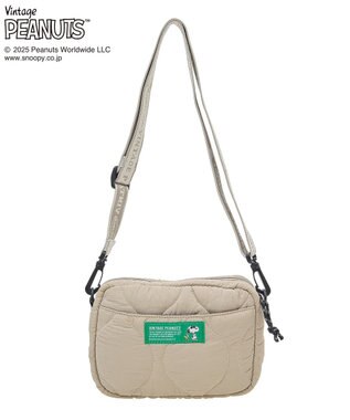 Green Parks ■PEANUTS キルティングショルダー Gray Beige