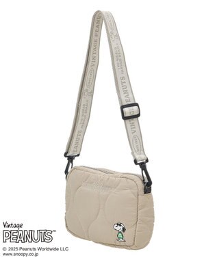 Green Parks ■PEANUTS キルティングショルダー Gray Beige
