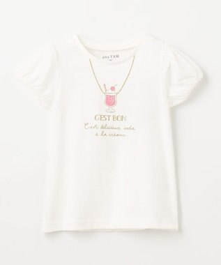 ANY KIDS 【WEB限定】7days プリント 半袖 Tシャツ オフホワイト×ネックレス