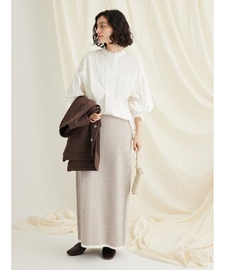 CRAFT STANDARD BOUTIQUE パールボタンピコフリルブラウス Off White