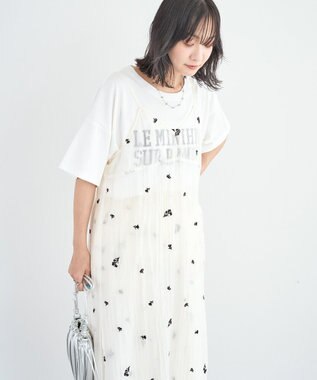 Green Parks 花柄刺繍キャミワンピース Ivory