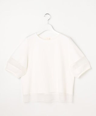 ANY SIS チュール切替ランタンスリーブ プルオーバー オフ