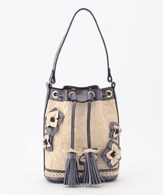 GRACE CONTINENTAL Flower Motif Bag ブラック