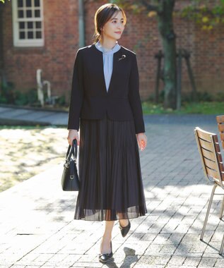 ANY SIS L シャイニープリーツ スカート ネイビー