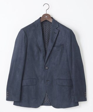 JOSEPH ABBOUD 【ストレッチ】ヘリンボンスウェード ジャケット ネイビー系