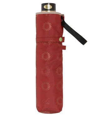 MOONBAT LANVIN en Bleu 折りたたみ傘 ジャカード×パイピング 簡単開閉 大きめ55cm レッド