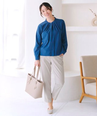 Tiaclasse L 【UVカット・吸水速乾】 “きれい見え” カットソーテーパードパンツ グレージュ