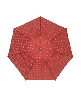 MOONBAT LANVIN en Bleu 折りたたみ傘 ジャカード×パイピング 簡単開閉 大きめ55cm レッド