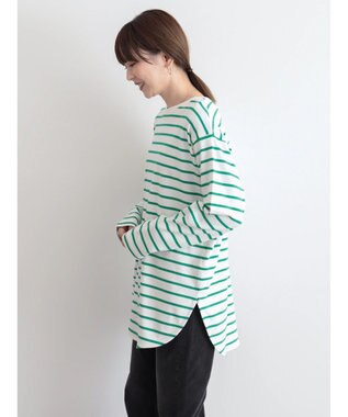 AMERICAN HOLIC Ｄａｉｌｙ！　ラウンドカットチュニック Border Green