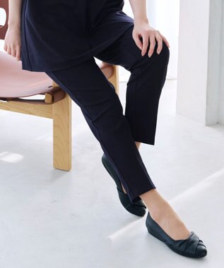 Tiaclasse L 【UVカット・吸水速乾】 “きれい見え” カットソーテーパードパンツ ネイビー