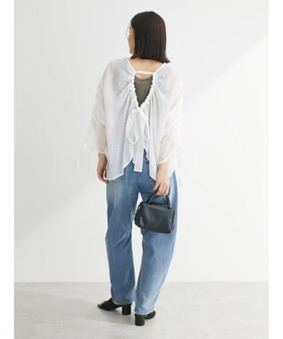 Green Parks ・ＥＬＥＮＣＡＲＥ　ＤＵＥ　バックリボンブラウス Off White