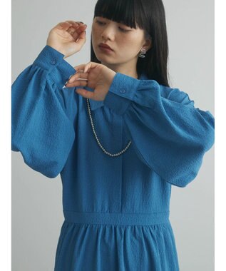 Green Parks armonia. ジャガードシャツワンピース Blue