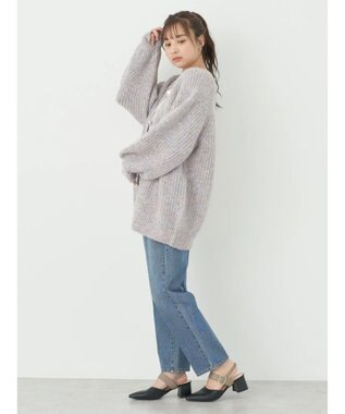 earth music&ecology フワフワＭＩＸヤーンカーディガン Lavender