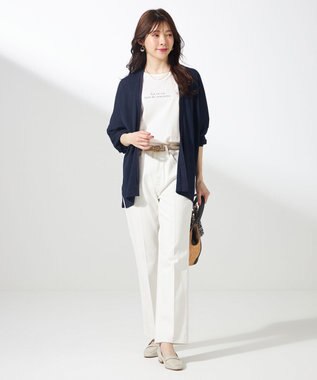 ANY SIS S 【撥水・汗ジミ防止・UVケア・洗える】スーピマスムース クロップド Tシャツ オフロゴ