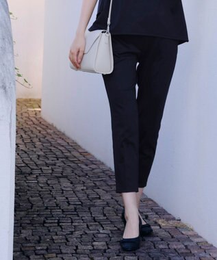 Tiaclasse L 【UVカット・吸水速乾】 “きれい見え” カットソーテーパードパンツ ネイビー