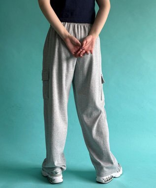 WEGO 【ウエストゴム】スウェットカーゴパンツ グレー