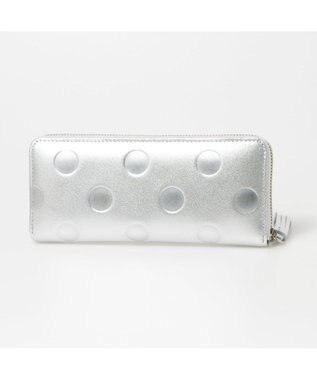 UNBILLION ペルケ perche / ドット型押し・ジャバラカード長財布 シルバー
