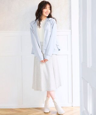 Feroux 【セットアップ対応】春ツイード フレアスカート ホワイト系1