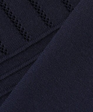 組曲 S 透かし柄 ニットプルオーバー ネイビー系