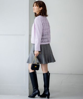 組曲 ネコアシツイードセミフレア スカート グレー系