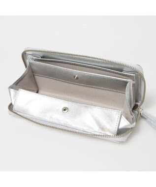 UNBILLION ペルケ perche / ドット型押し・ジャバラカード長財布 シルバー