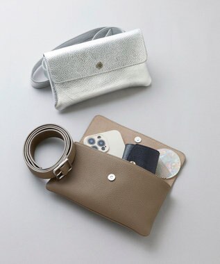 TOPKAPI 【Breath TOPKAPI】ELAN エラン シュリンクレザー 3way ミニ ボディバッグ シルバー