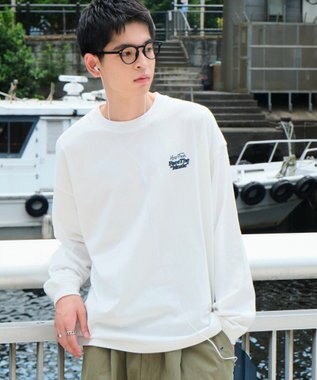 WEGO 【ユニセックス着用ITEM】フロッキーロゴBIGロンT（LS） ホワイト