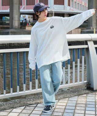 WEGO 【ユニセックス着用ITEM】フロッキーロゴBIGロンT（LS） ホワイト