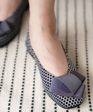 nouvelleRobe Oū サイズ追加【本革・高反発】Big Ribbon スクエアトゥ パンプス