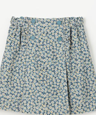 組曲 KIDS 【110-140㎝】モノトーンフラワーコーデュロイ キュロット ブルー系5