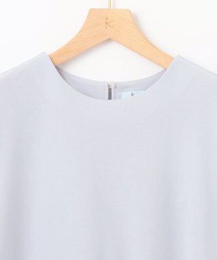 組曲 S 【接触冷感・UVケア】ライトアムンゼンジャージー フリルブラウス ブルーグレー系