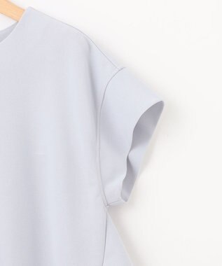 組曲 S 【接触冷感・UVケア】ライトアムンゼンジャージー フリルブラウス ブルーグレー系