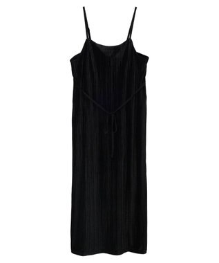 earth music&ecology ベロアプリーツキャミワンピース Black