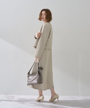 YECCA VECCA 【2点SET】ショートジャケットセットキャミワンピース Light Beige